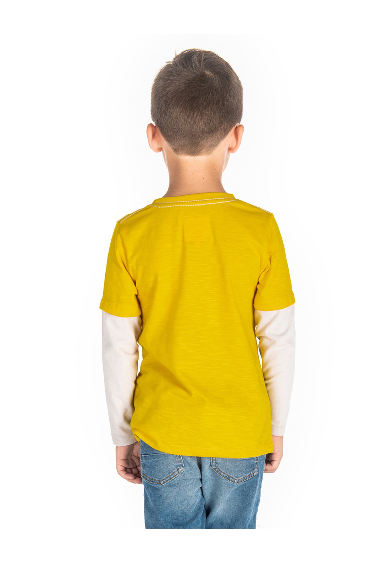 Cherry Crumble By Nitt Hyman Boys Yellow Applique T-Shirt
