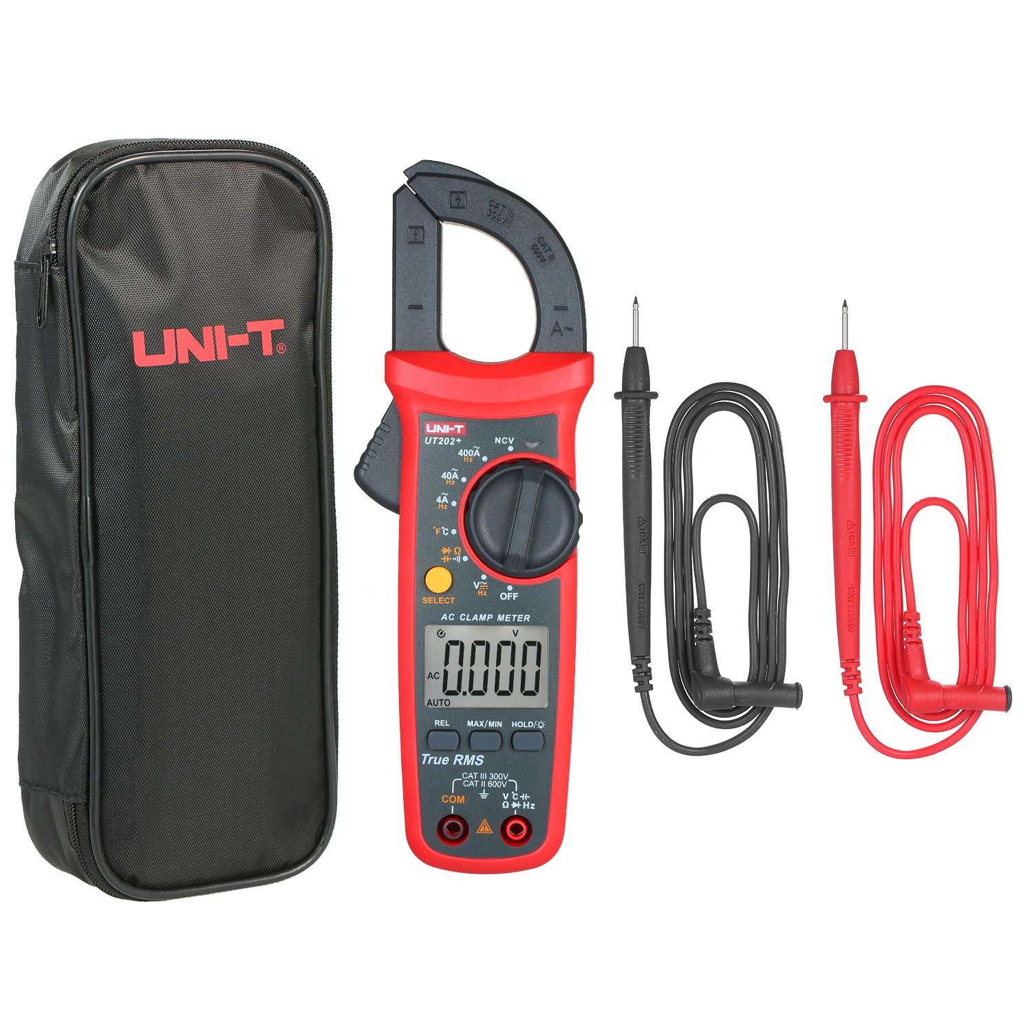 UNI-T UT202+ 4000 Counts Digital Clamp Meter True RMS Multimeter Clamp Ammeter Voltage Meter NCV Test Universal Meter Tester AC Current Clamp Tester -40~1000? Temperature Measurement Relative Value