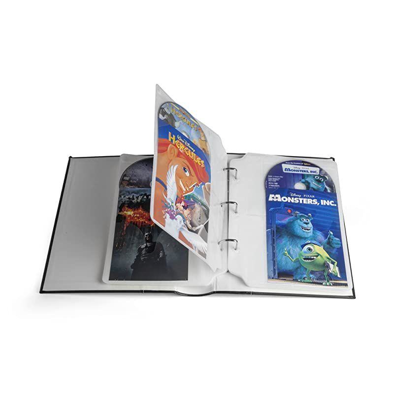 Storage Binder Gray CDCase Stores Up to 48 s CDs or BluRays Holder Sheets Store Cover Art AcidFree Sheets
