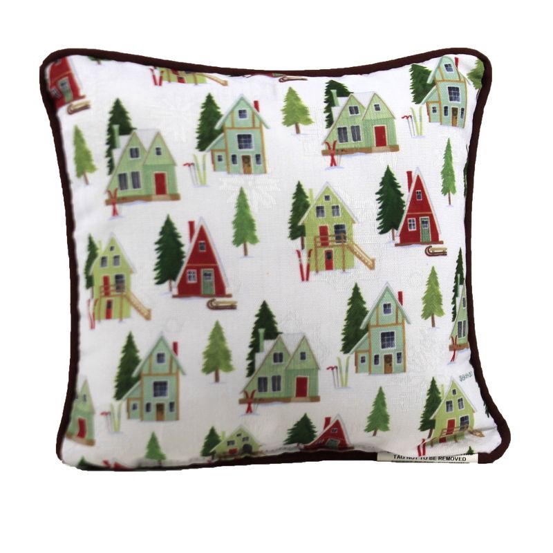 Christmas 12.0" Alpine Cabin Pine Tree Indoor Outdoor  -  Decorative Pillow