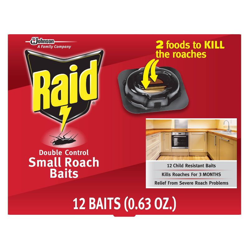 Raid Double Control Small Roach Baits - 0.63oz/12ct