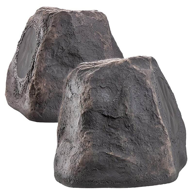 5.25" Slate Outdoor Rock Speaker 100W Weather Resistant Passive Stereo Pair RX550