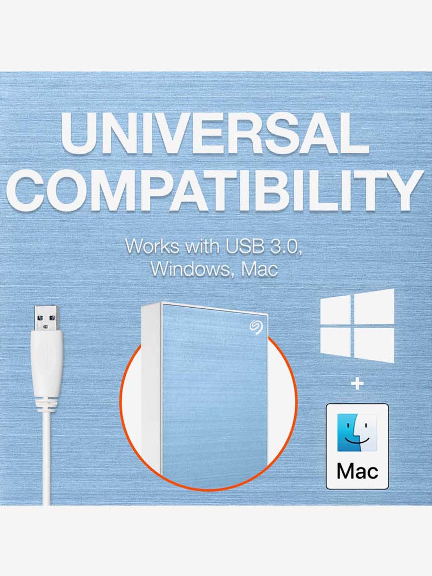 Seagate One Touch 4TB External HDD with Password - Blue, for Win & Mac - STKZ4000402