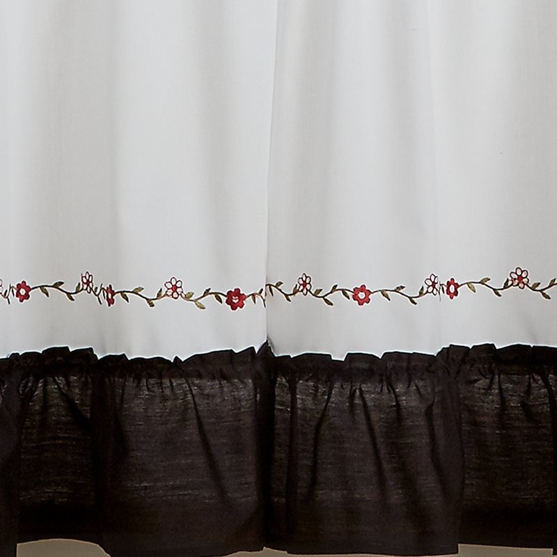 Set of 2 36"x42" Floral Curtain Tiers White/Beige - Threshold™