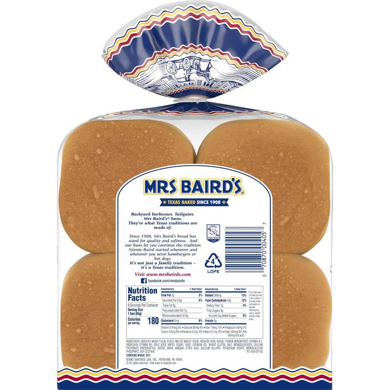 Mrs. Baird's Large Hamburger Buns - 18.25oz