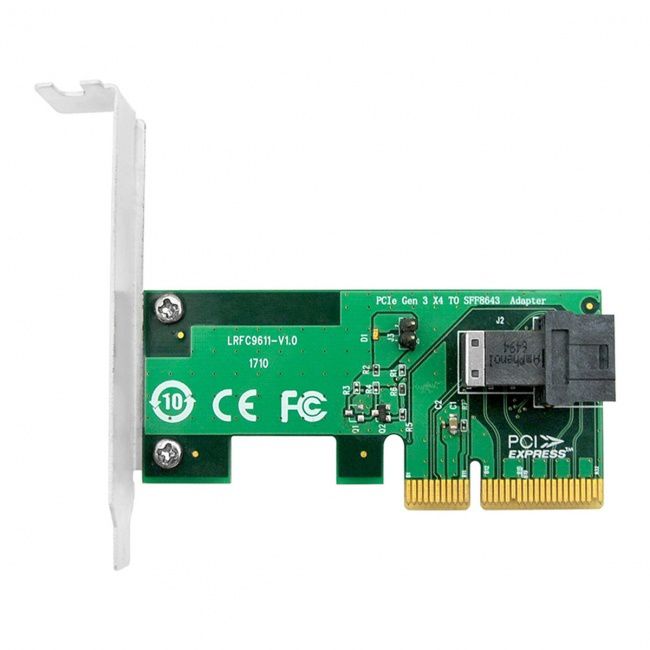 Jimier PCI-E 4X to U.2 U2 Kit SFF-8639 NVME PCIe SSD Adapter for Mainboard SSD 750 p3600 p3700 M.2 SFF-8643 SF-024