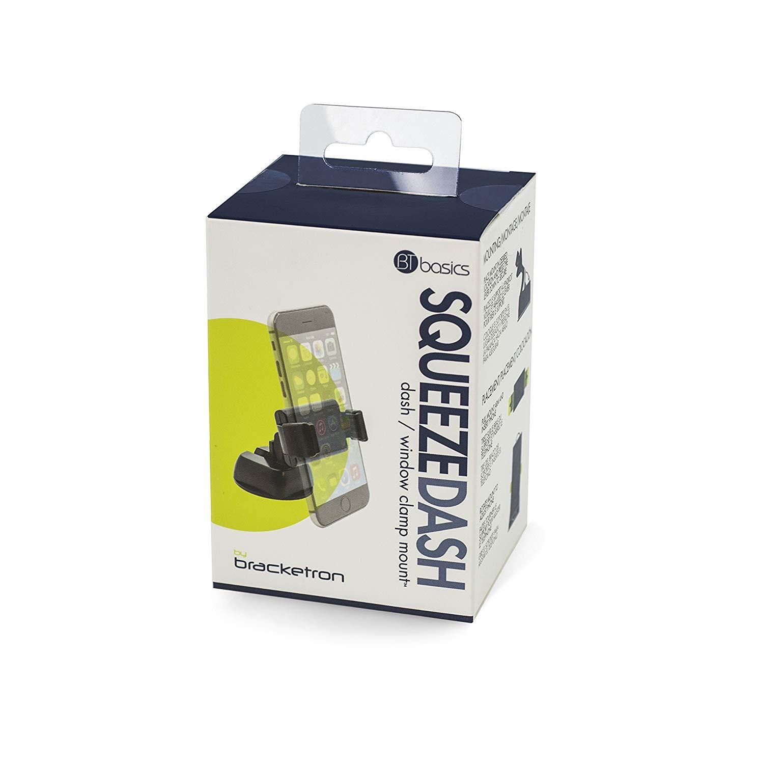 BT Basics by Bracketron Squeeze Dash Window Clamp Car Mount Phone Holder Hands Free Compatible with iPhone X 8 7 SE 6s 6 5s 5 4s 4 Samsung Galaxy S9 S8 S7 S6 S5 Google LG Nexus Sony Nokia BB1-556-2