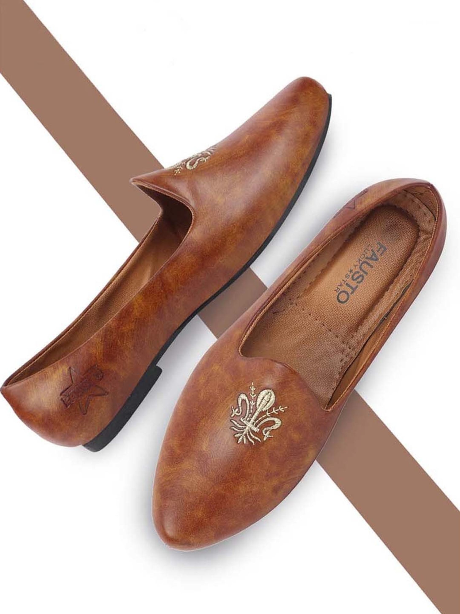 Fausto Men's Tan Casual Juttis