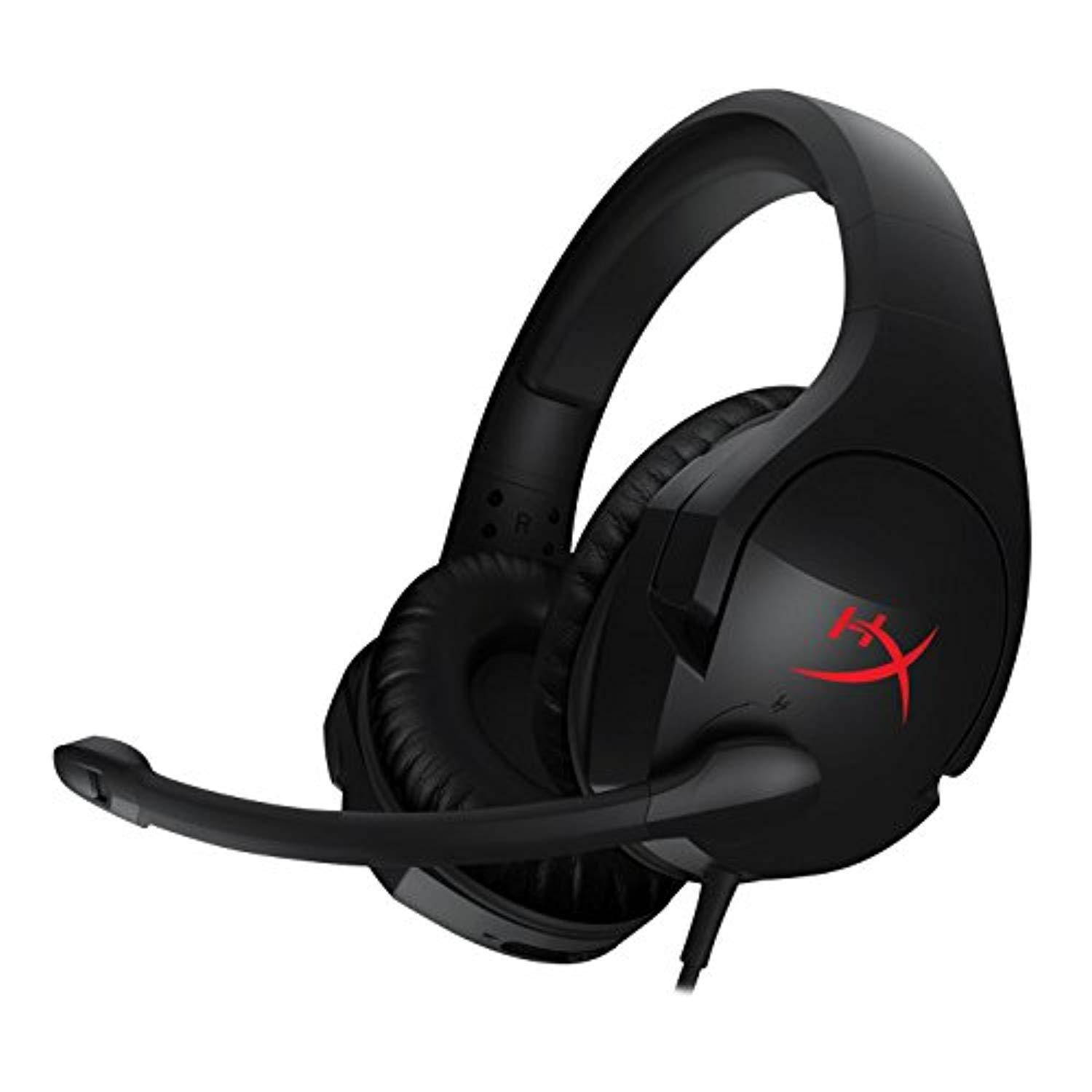 hyperx cloud stinger gaming headset - lightweight design - flip to mute mic - memory foam ear pads - built in volume controls -