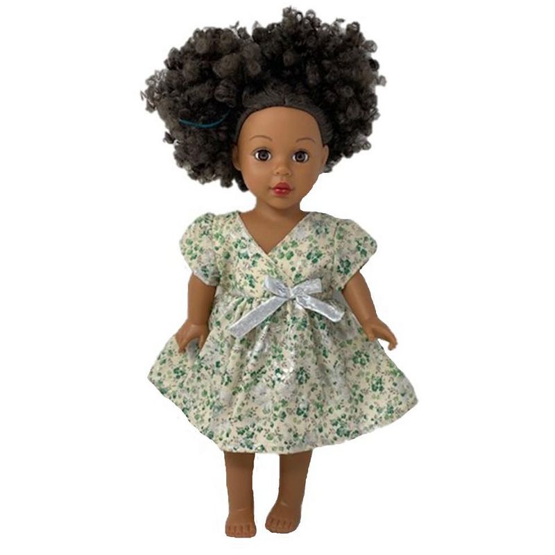 Doll Clothes Superstore Baby Doll Green and Silver Fancy Dress