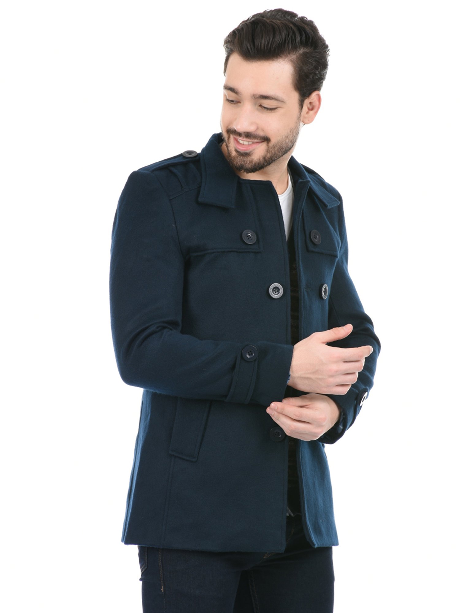 London Fog Navy Blue Regular Fit Jacket