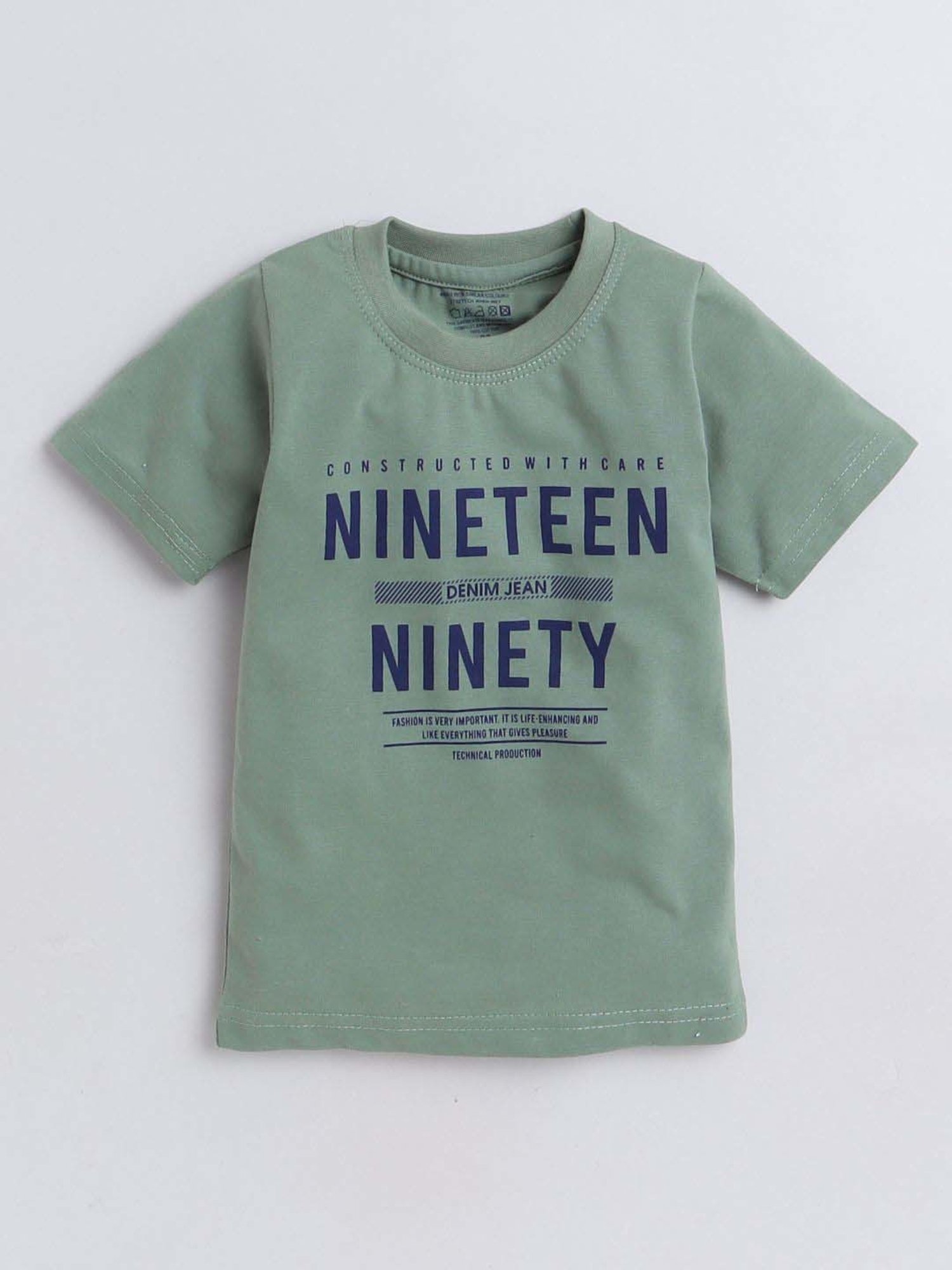 Fourfolds Unisex Green Printed T-Shirt