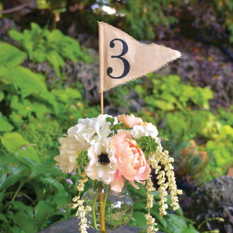 Number 1-10 Linen Pennant Table Party Decoration and Accessory Brown