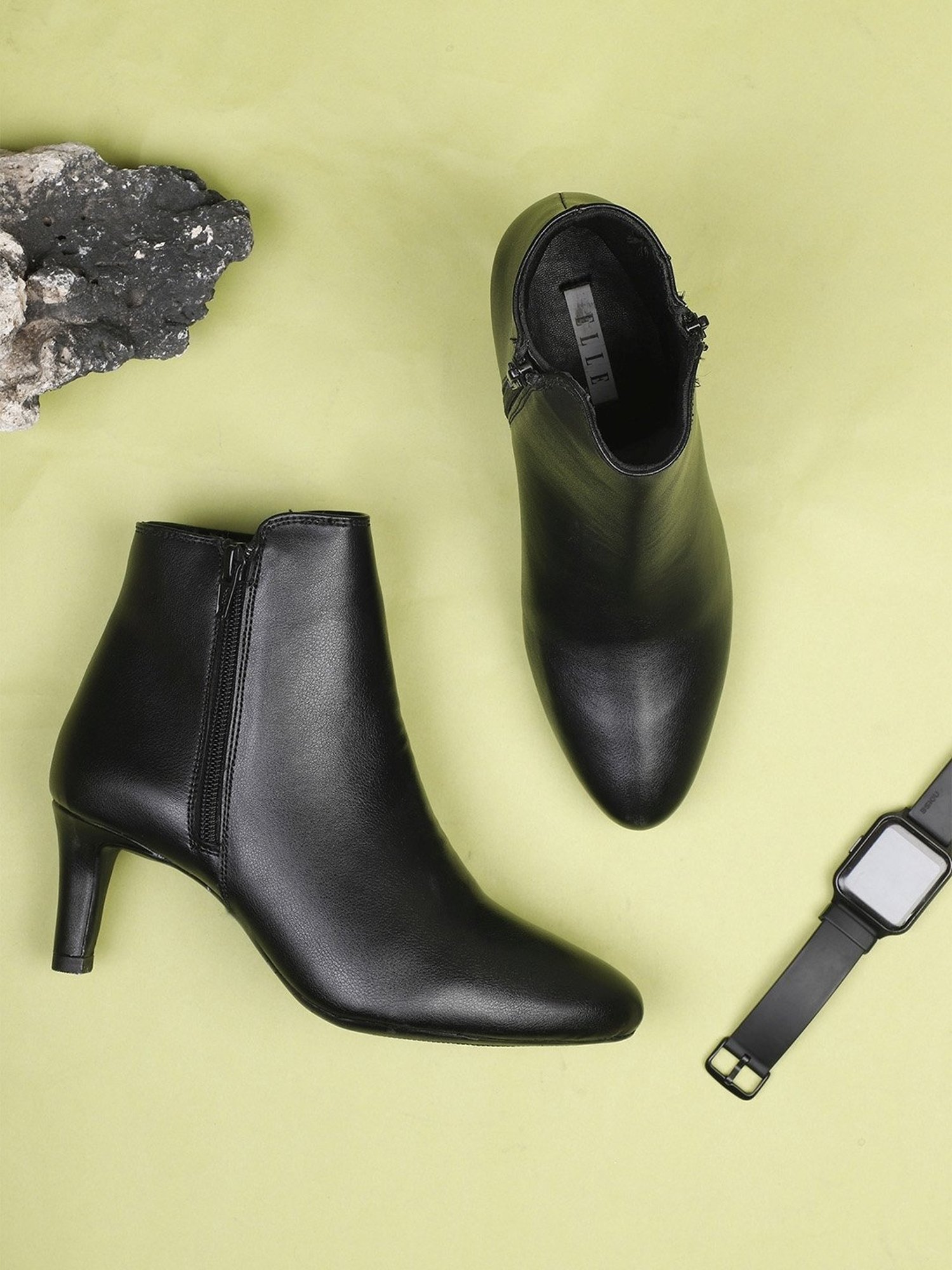 Elle Women's Black Stiletto Booties