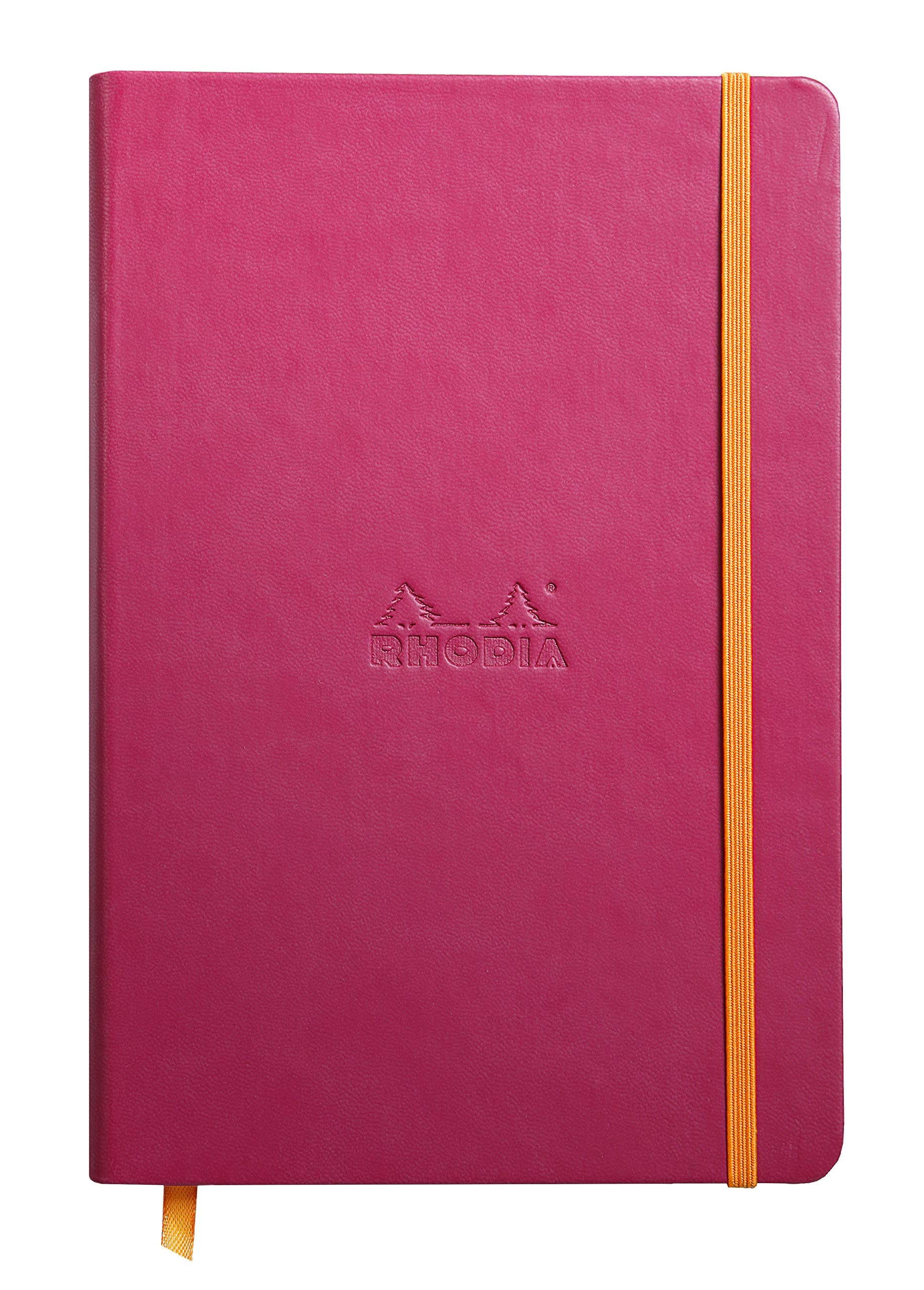 Rhodia Rhodiarama A5 Webnotebook, 5.5 in x 8.25, Lined - Raspberry (118752)