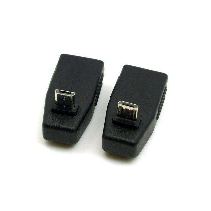 2pcs 90 Degree Up & Down Right Angled Micro USB Type B to USB Female OTG Adapter