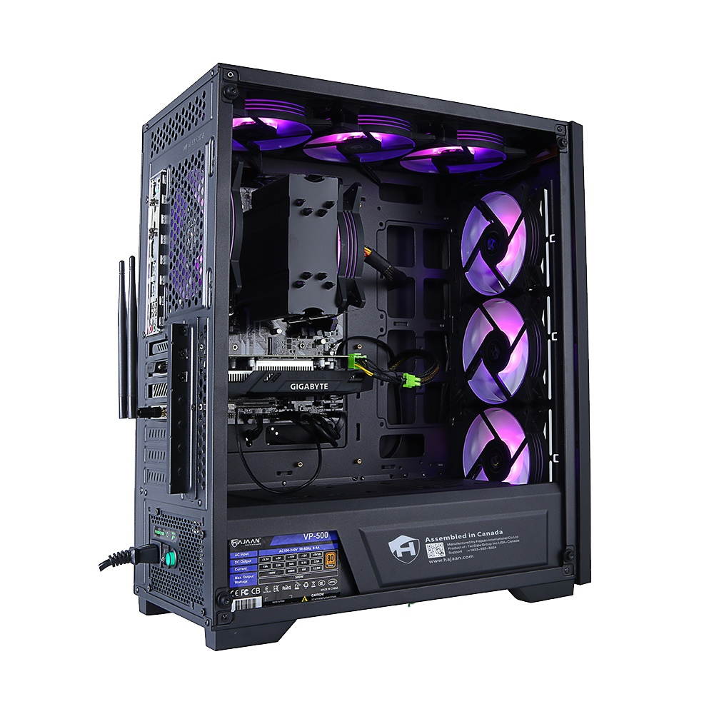 HAJAAN Wind W50 Gaming Desktop Tower PC - AMD Ryzen 5 3500X Hexa-Core Processor 3.6GHz, 32GB DDR4 RAM, 1TB SSD+1TB HDD, Nvidia GeForce GTX 1050 Ti 4GB, WIFI Windows 10 Home, NEW