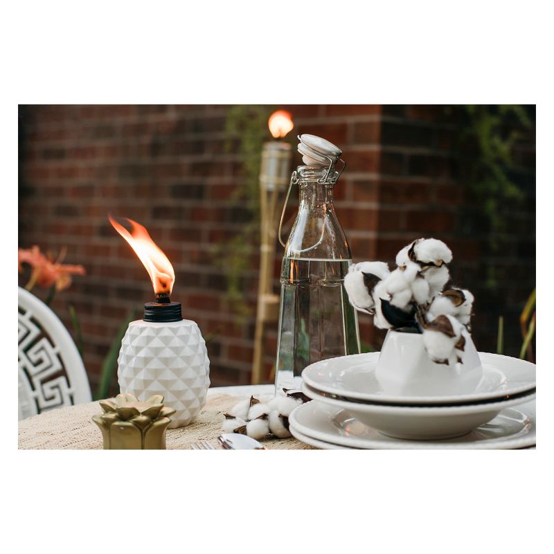 6.5" 3pk Pineapple Paradise Glass Table Torch White/Gold - TIKI
