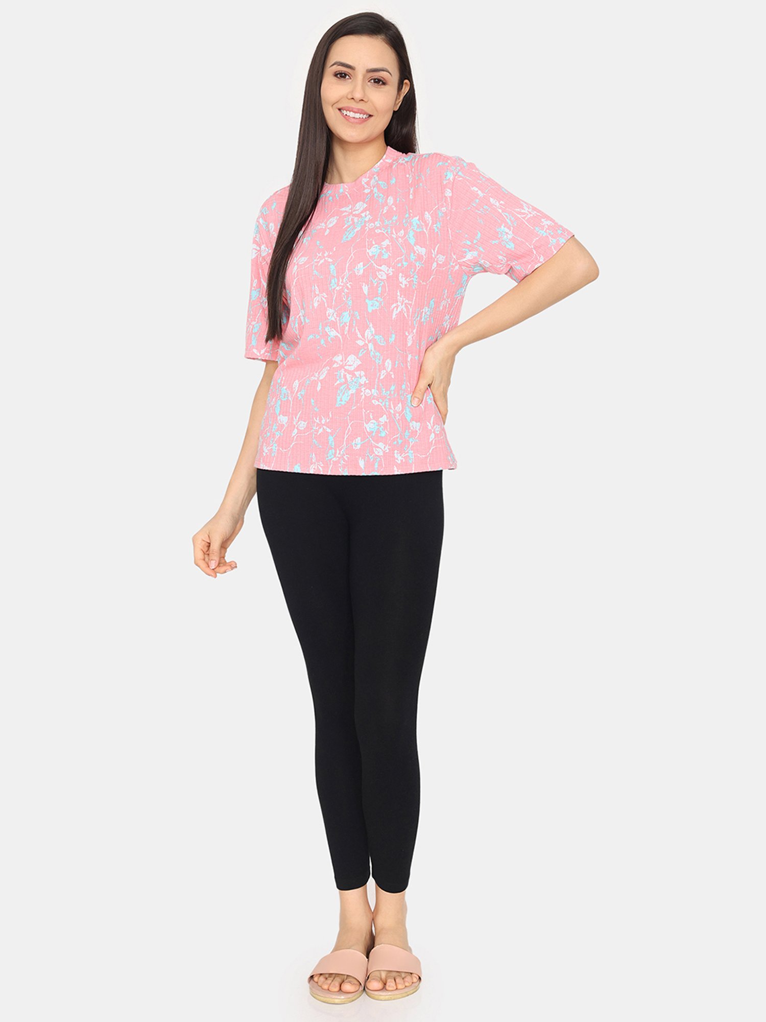 Zivame Pink Printed T-Shirt