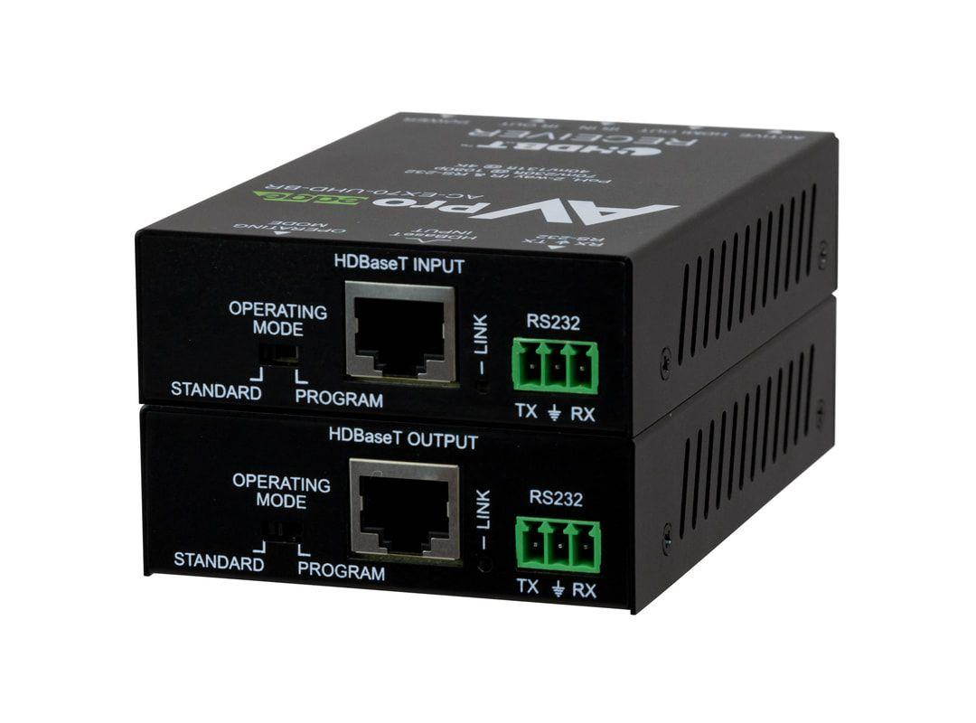 AVPro Edge AC-EX70-UHD-BKT 4K HDMI Extender (Transmitter/Receiver) Kit via HDBaseT with bi-directional power/RS-232/IR control w/10-Yr Warranty