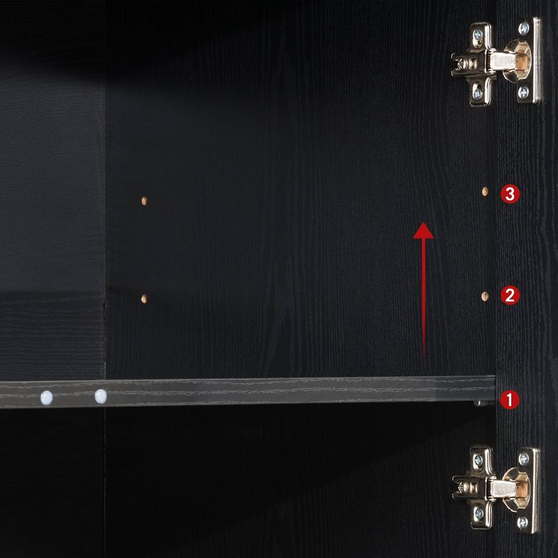 Fremont TV Bench with Glass Cabinets for TVs up to 90" Black - CorLiving