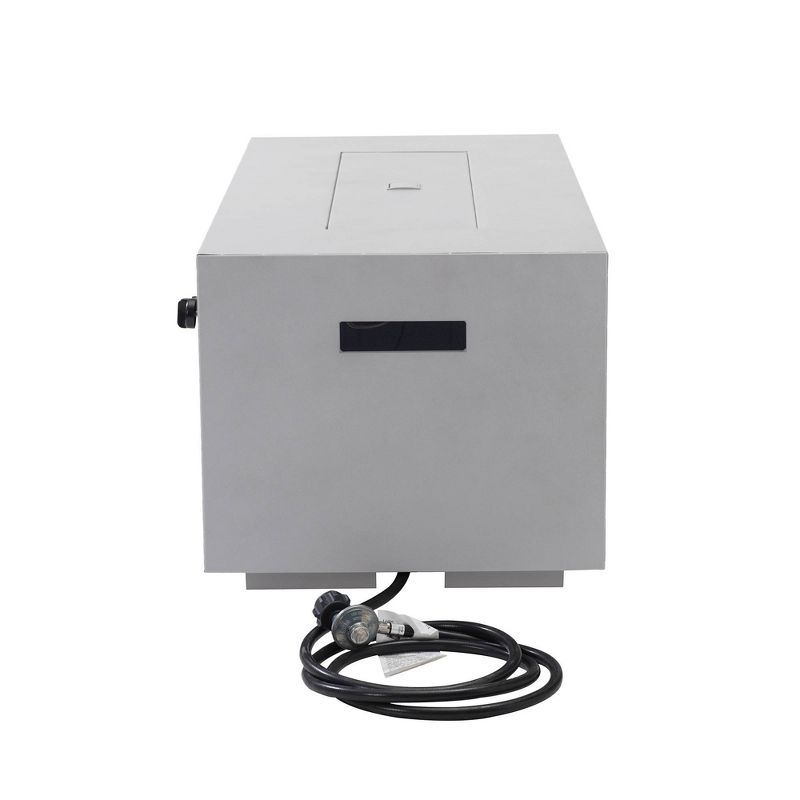 Piedmont Rectangular Outdoor Unique Gas Stone Firepit Light Gray - Sunjoy