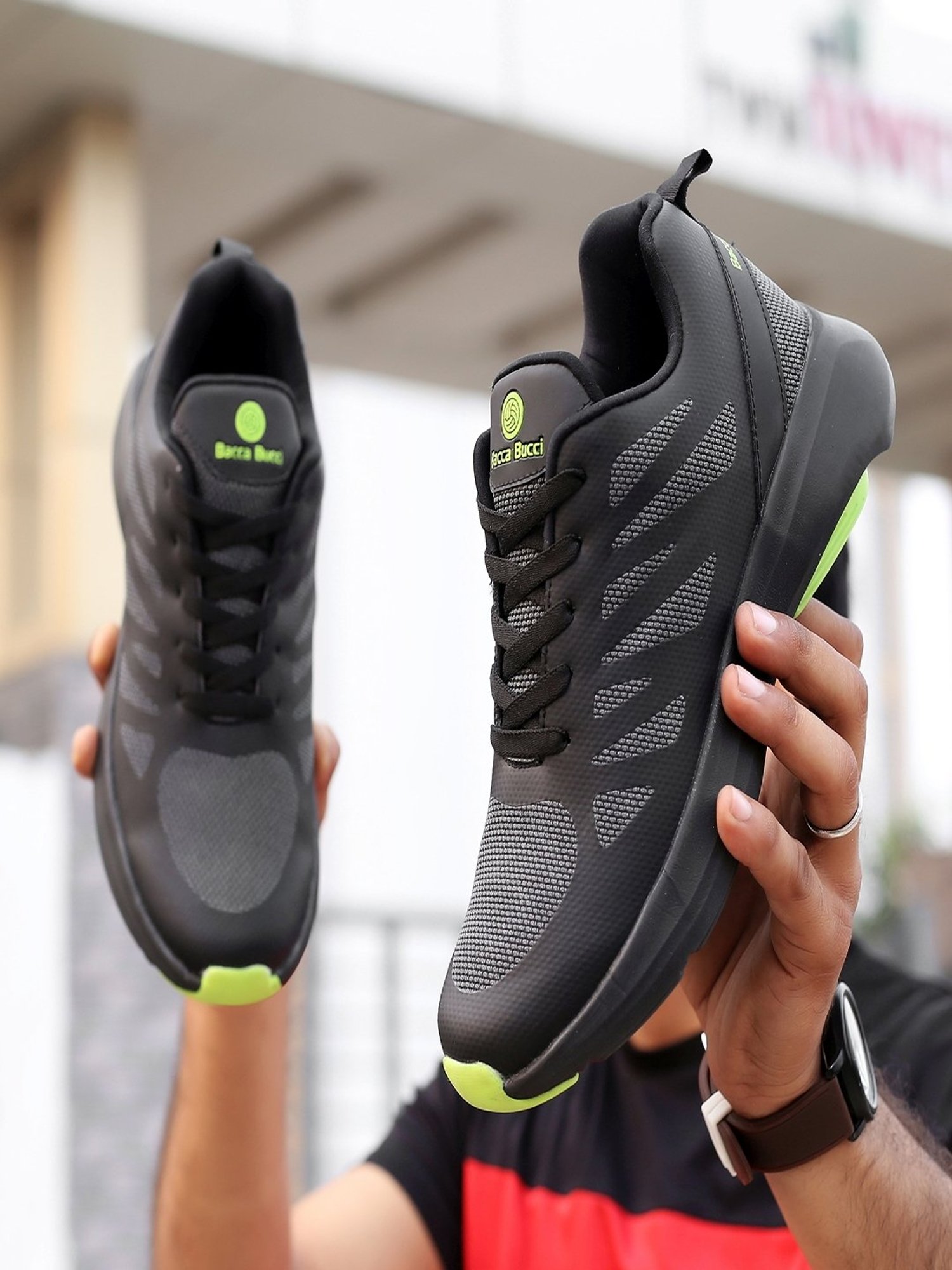 Bacca Bucci Men's BOAT Black Running Shoes