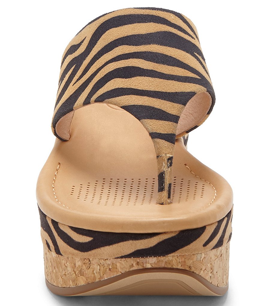 CC Corso Como Arowin Zebra Print Suede Thong Cork Platform Sandals