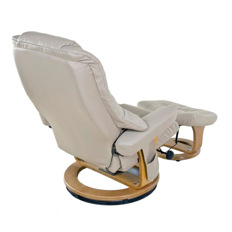 Plush 8 motor massage Leisure Recliner with Ottoman Beige - Relaxzen