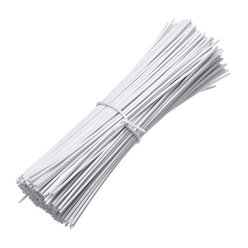 Metallic Twist Ties 100mmx1mm Plastic White Cable Cord Ties 500pcs