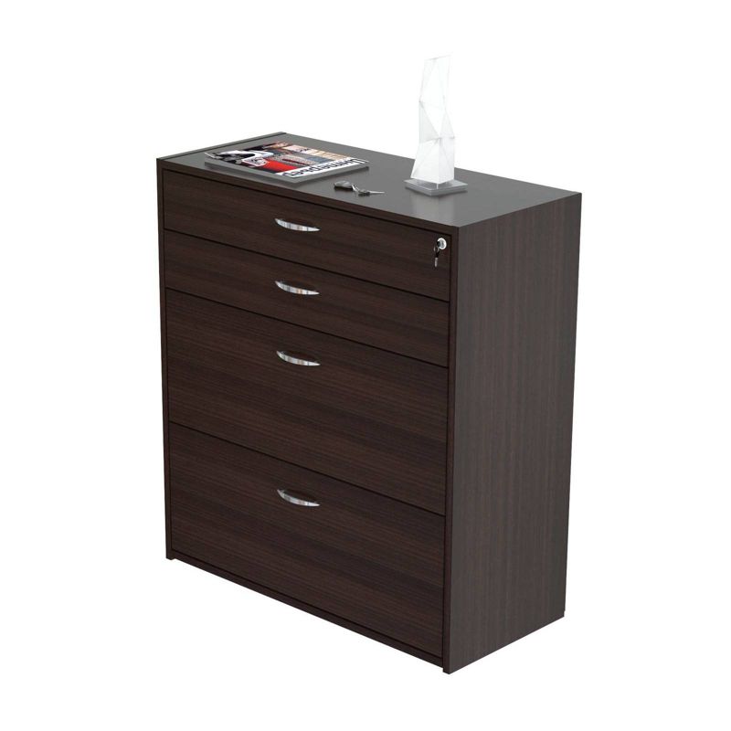 4 Drawer Locking File Cabinet Espresso - Inval