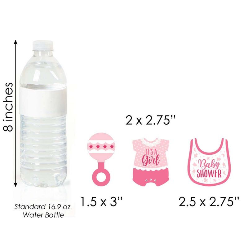 Big Dot of Happiness Hello Little One - Pink and Gold - Table Decorations - Girl Baby Shower Fold and Flare Centerpieces - 10 Count