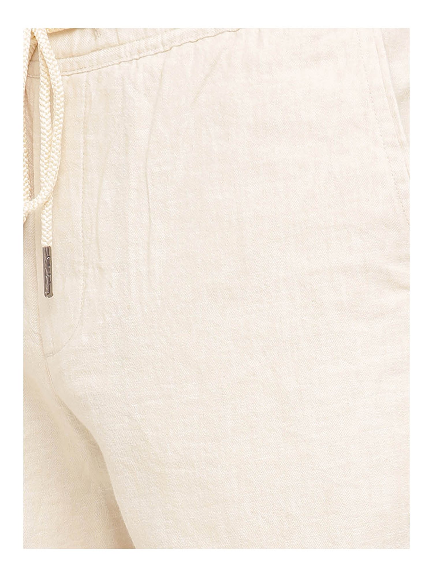 Cavallo By Linen Club Beige Slim Fit Shorts