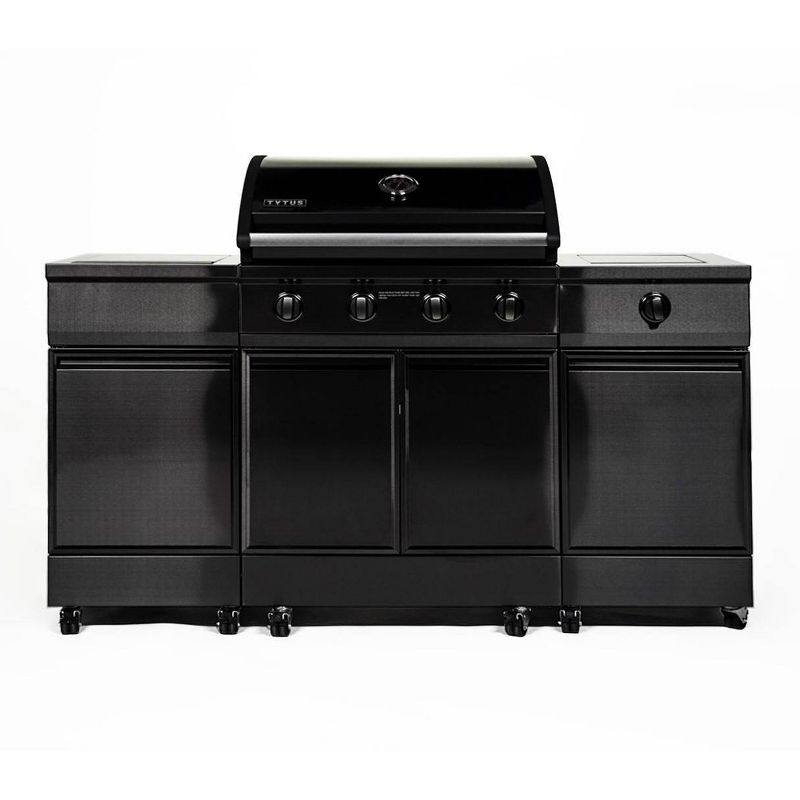 TYTUS 4-Burner  304 Gas Grill Island TI400SSBLP-3.4.1 Black Stainless Steel