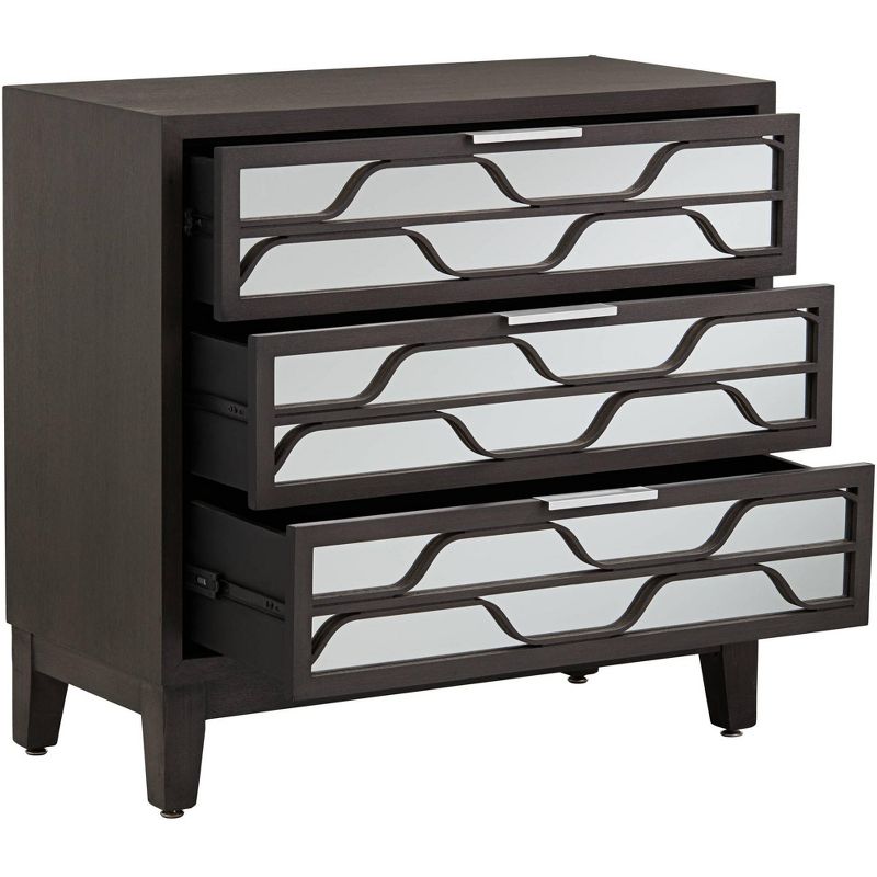 55 Downing Street Carson 33 3/4" Wide Mirrored 3-Drawer Wood Accent Chest