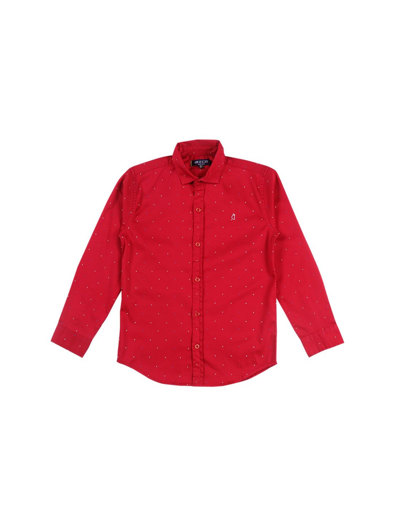 Gini & Jony Boys Red Printed Shirt