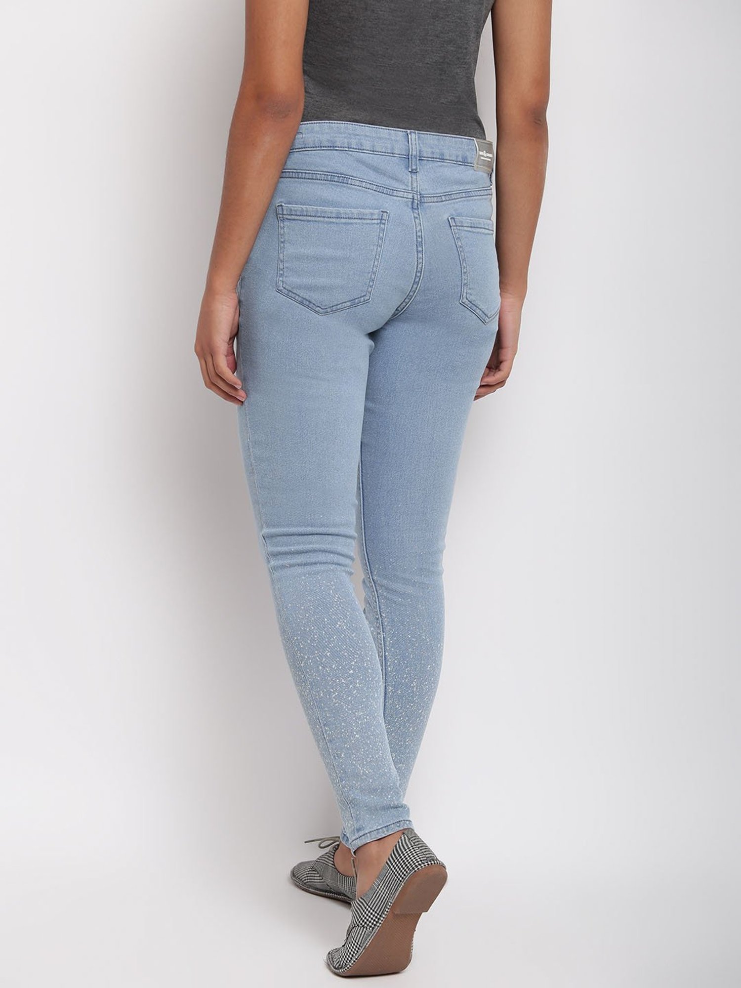 Tales & Stories Blue Embroidered Jeans