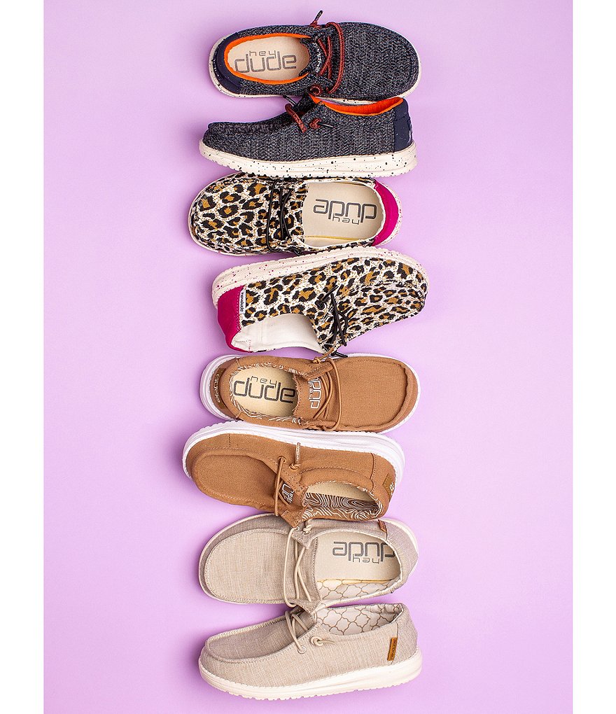 Hey Dude Girls' Wendy Cheetah Printed Washable Slip-Ons (Youth)