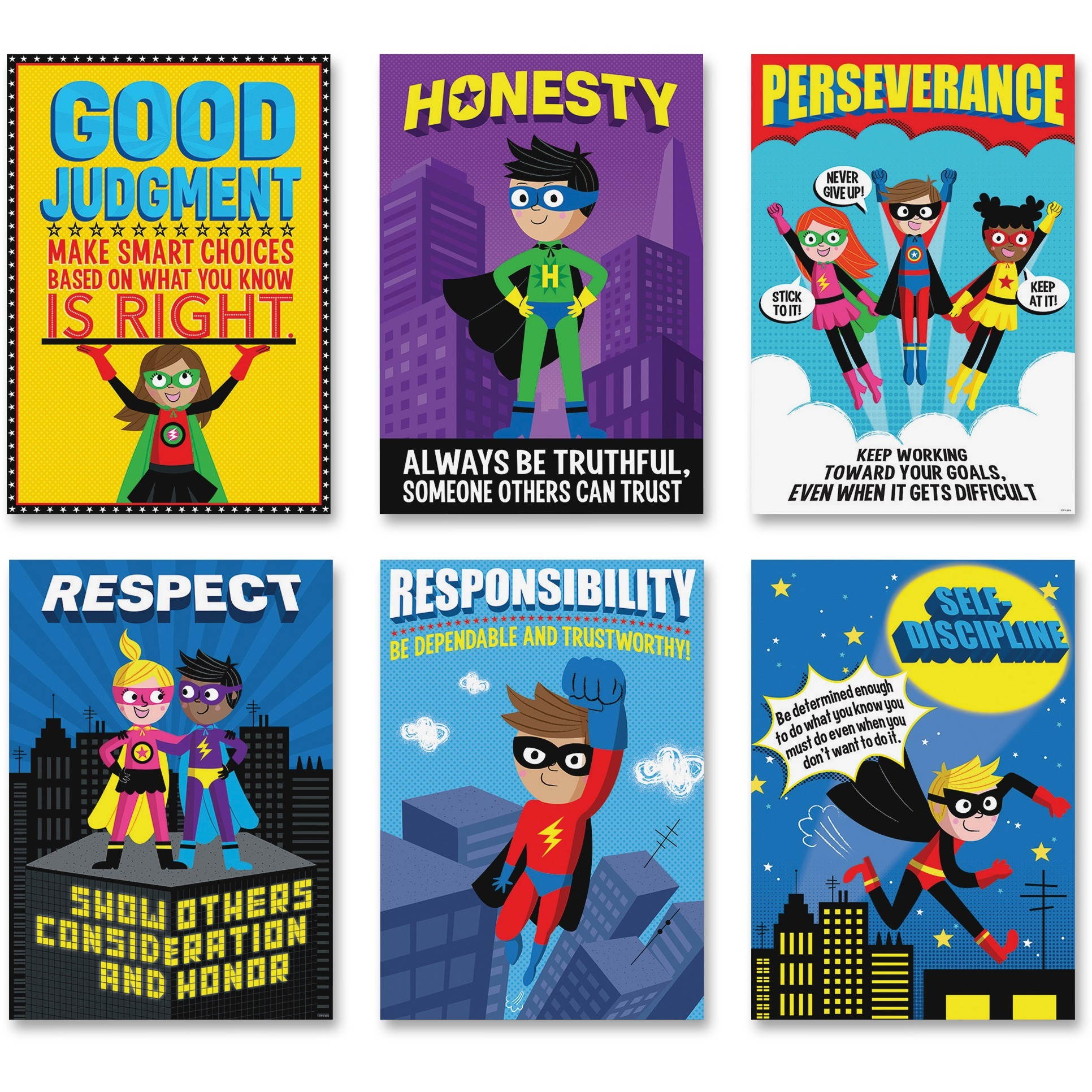 Creative Teaching Press Superhero InspireU Posters - 13.4" Width x 13" Height - Superhero Character - Multicolor  CTC564