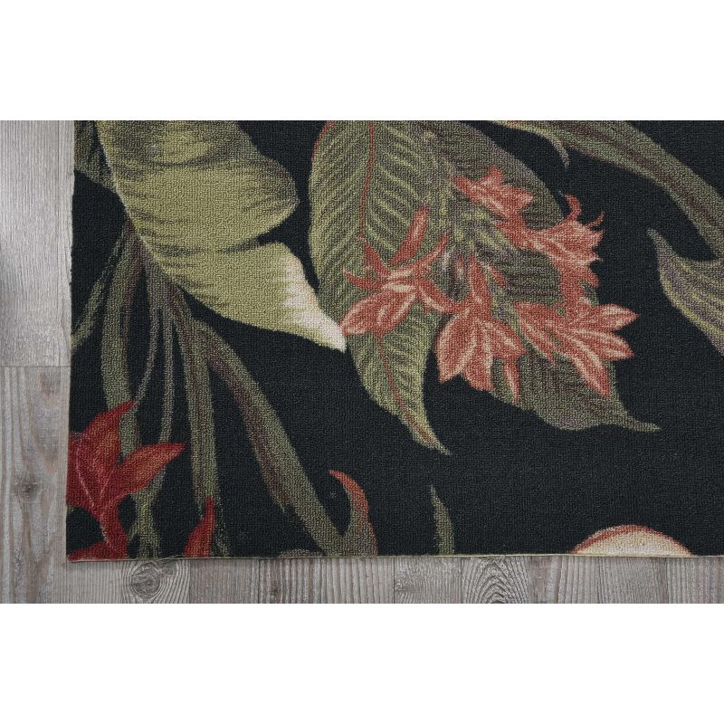 Waverly Sun & Shade "Wilea Coast" Black Indoor/Outdoor Area Rug by Nourison SND24 4'4" x 6'11"