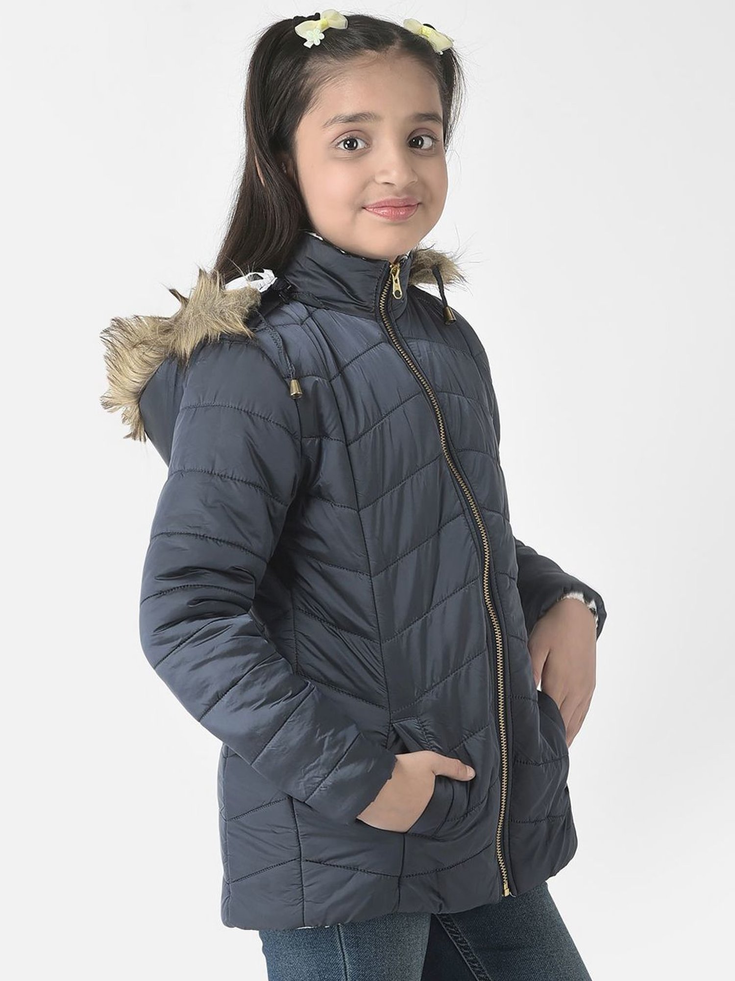 Elle Kids Black Self Pattern Jacket