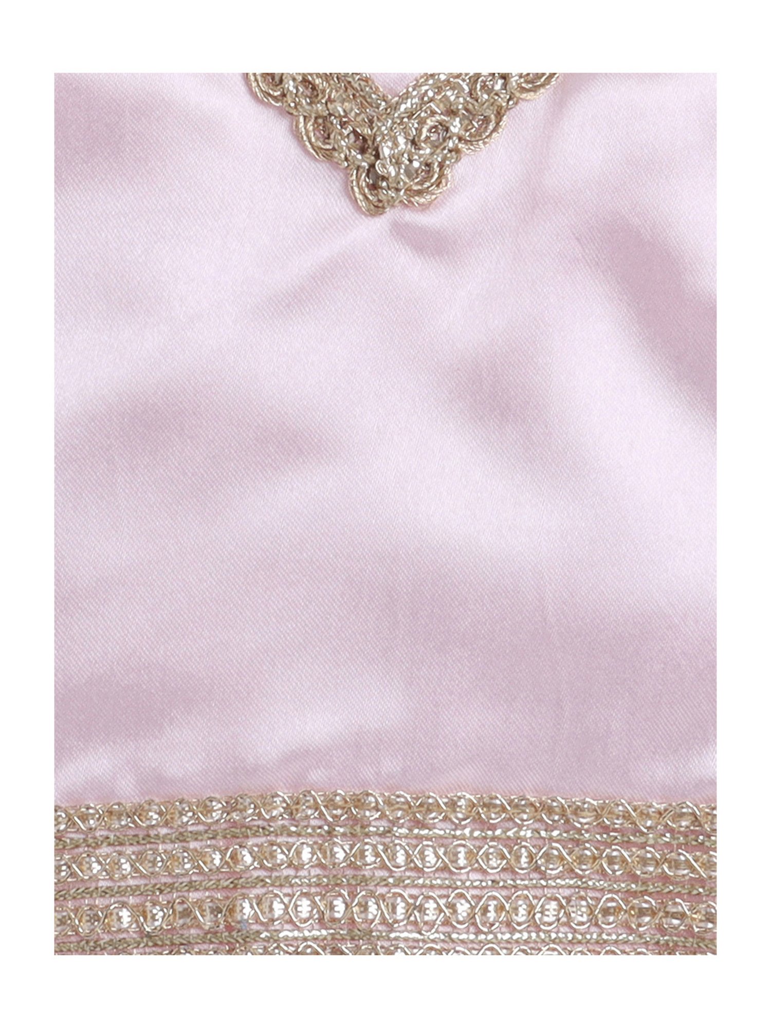 Many Frocks Kids Pink & Blue Embroidered Lehenga, Choli with Dupatta