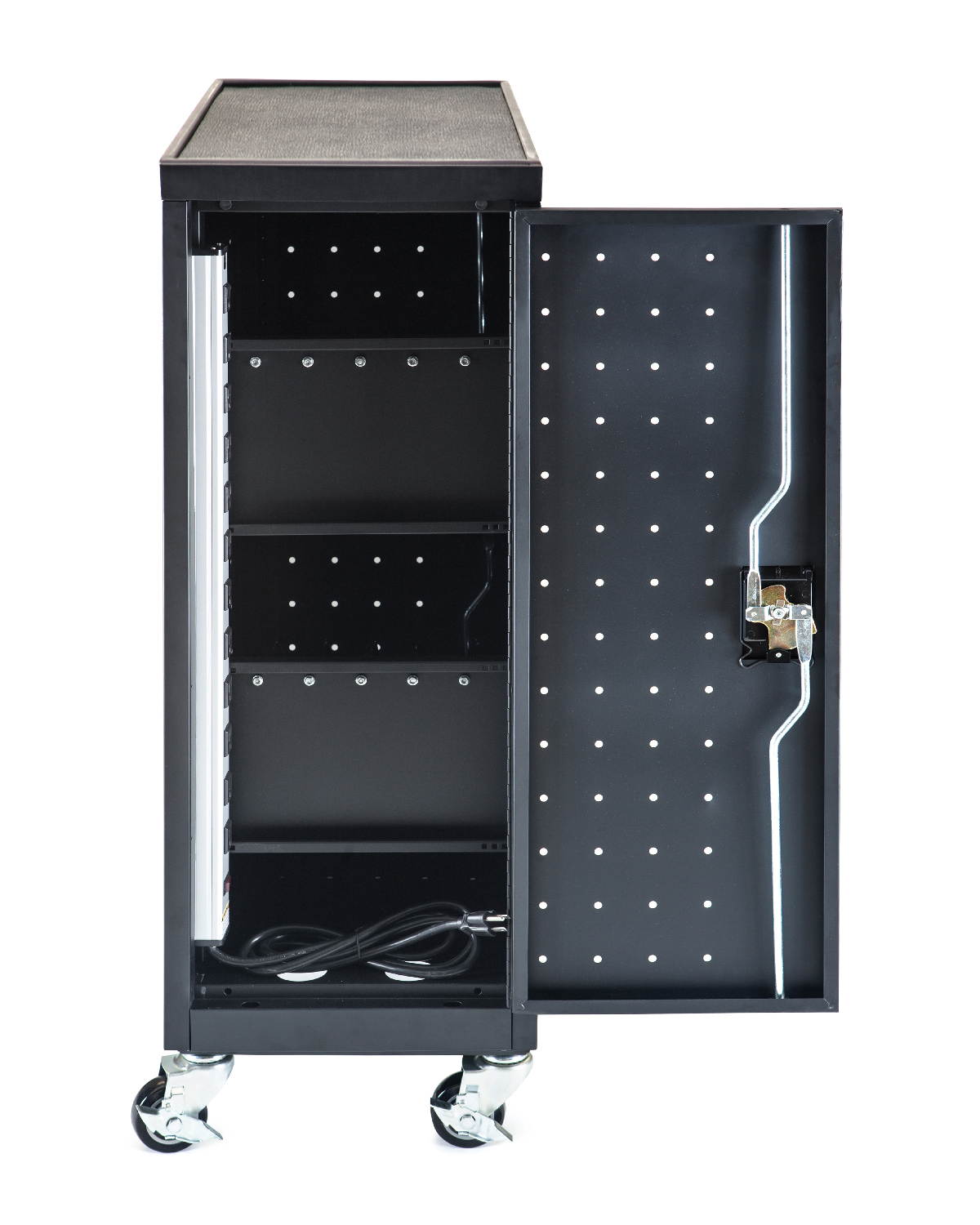 Luxor Black 12 Laptop Charging Cart Includes Electrical Outlets