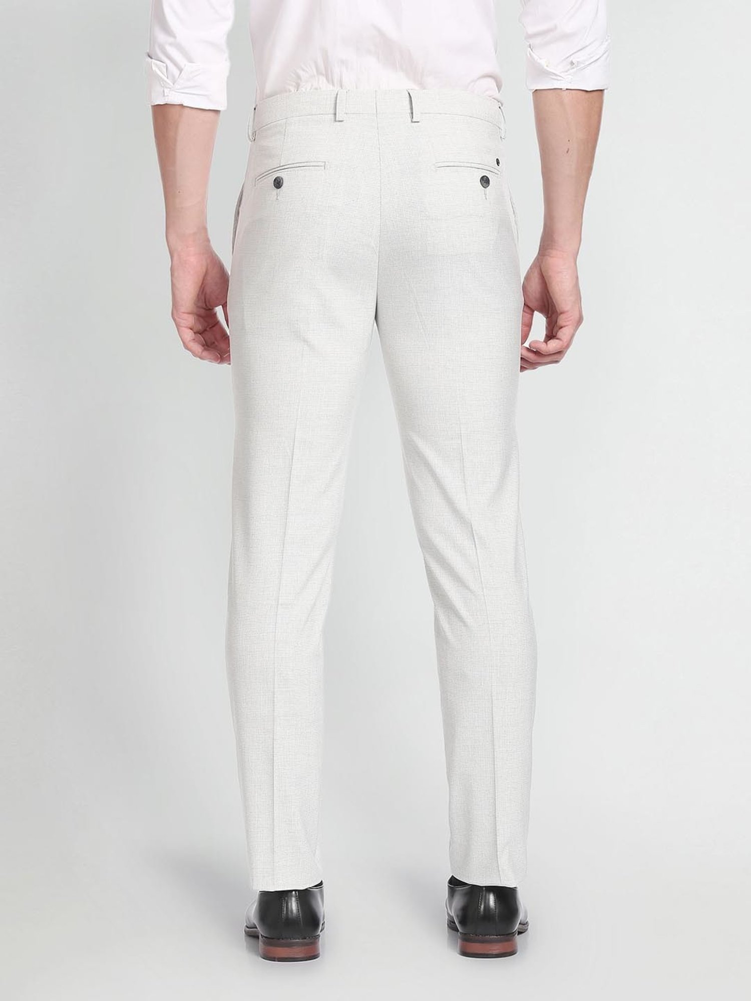 Arrow Light Grey Slim Fit Trousers