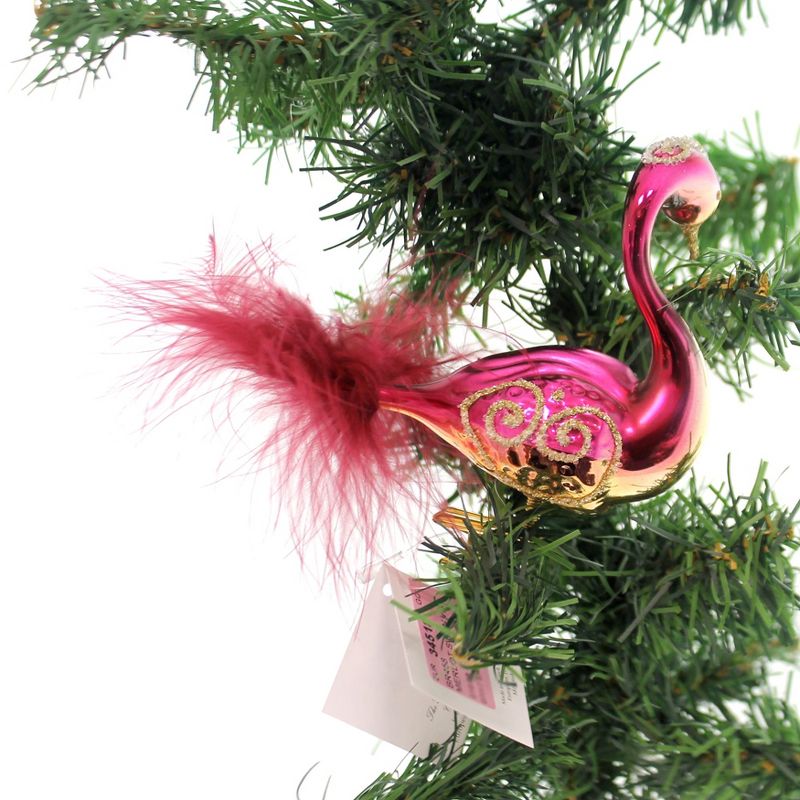 Golden Bell Collection 4.0" Merlot Swan With Gold Clip-On Ornament Bird  -  Tree Ornaments