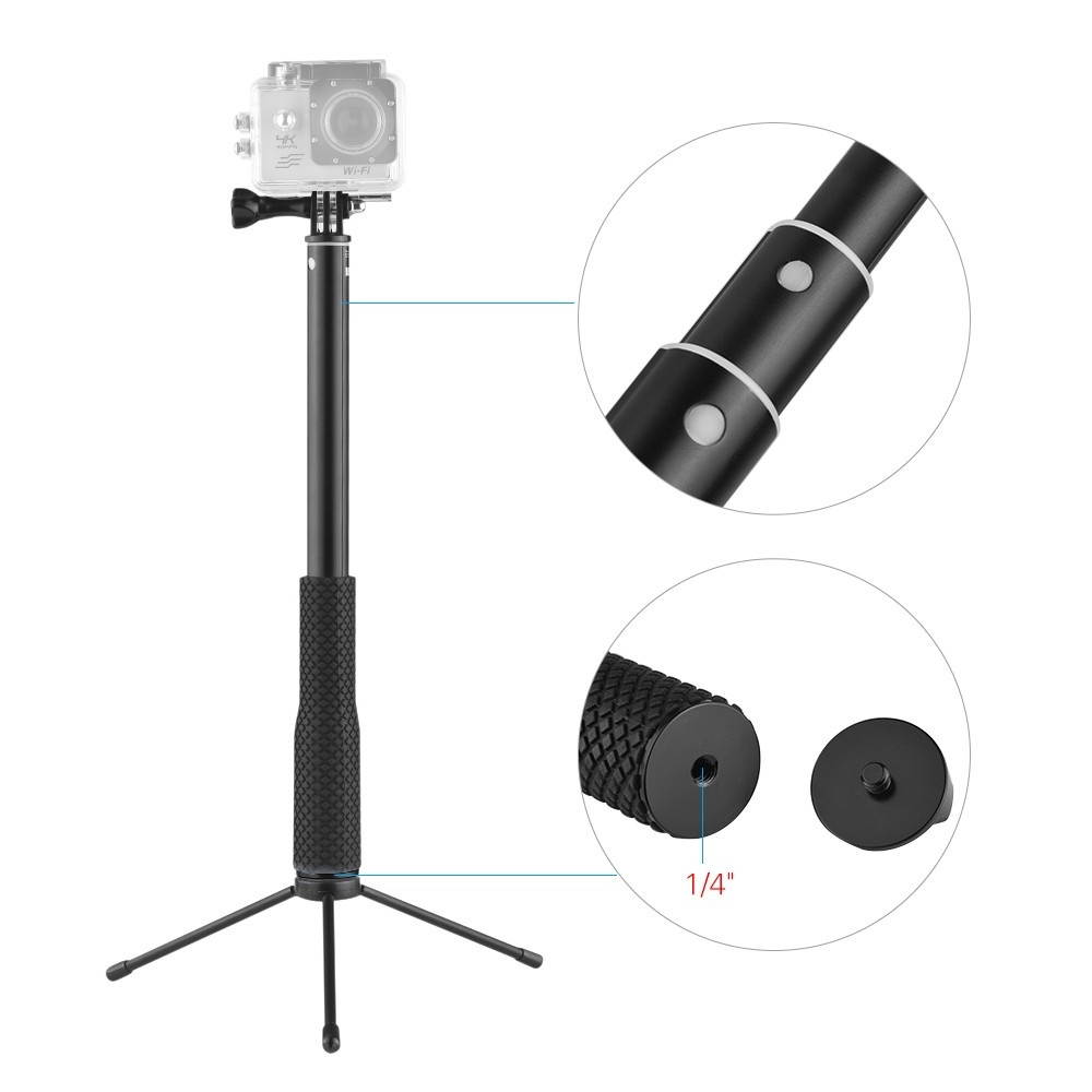 LDX-808 Suit Aluminum Alloy Selfie Stick Kit 36cm-110cm 4-Section Extendible Handheld Selfie Stick with Remote