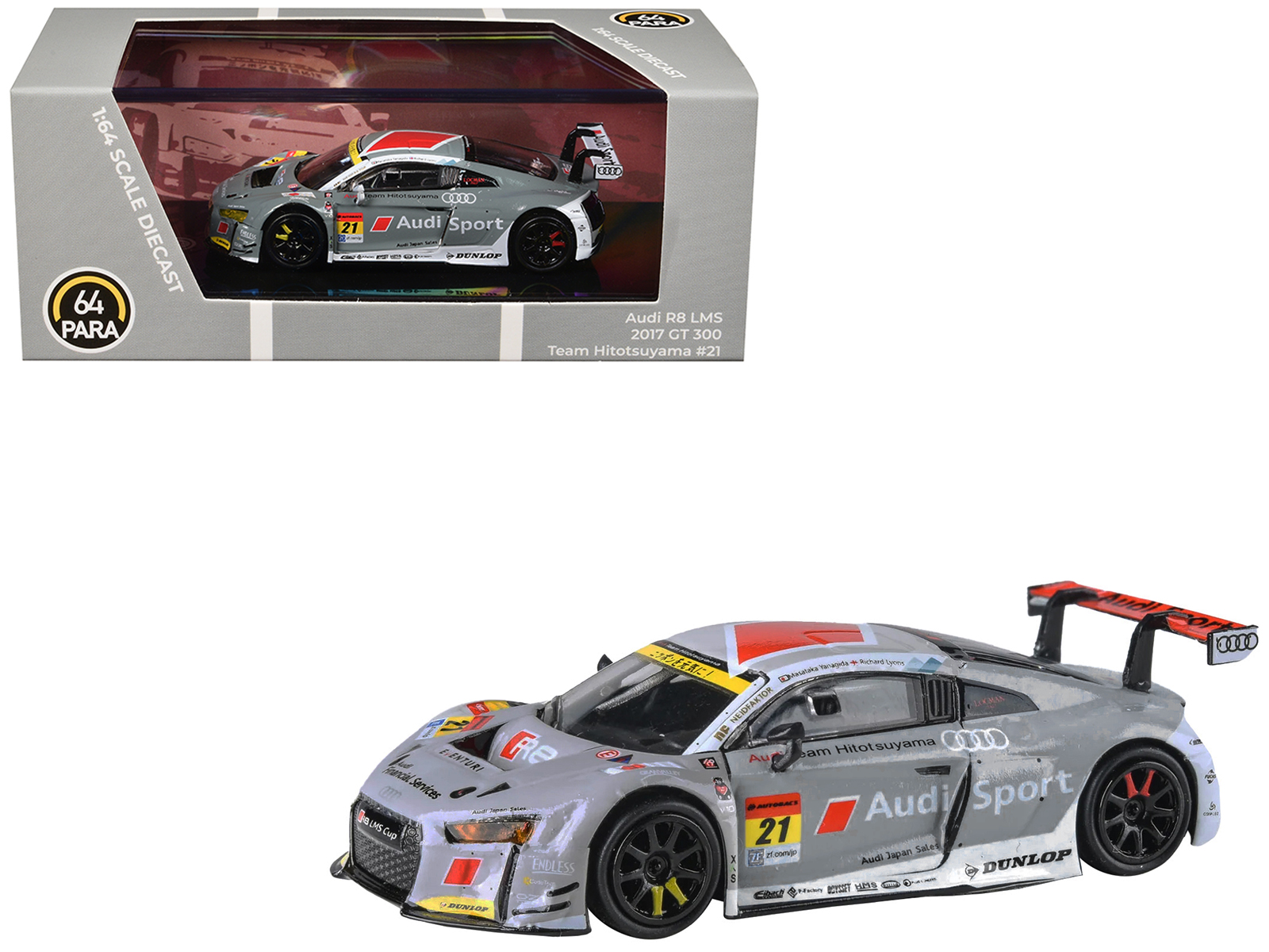 Audi R8 LMS #21 Richard Lyons - Masataka Yanagida "Team Hitotsuyama" "Super GT Series" (2017) 1/64 Diecast Model Car by Paragon Models