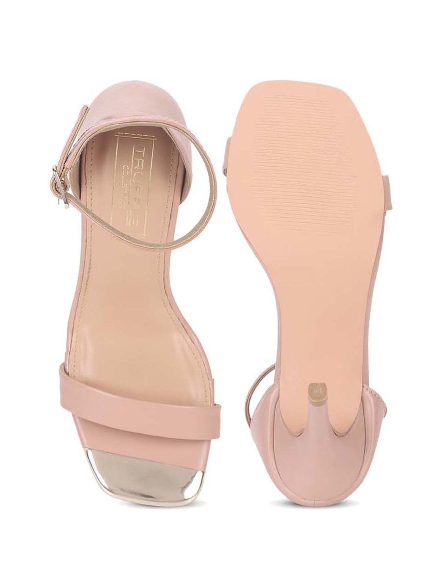 Truffle Collection Women's Nude Ankle Strap Stilettos