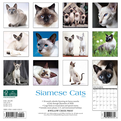 2021 Siamese Cats Wall