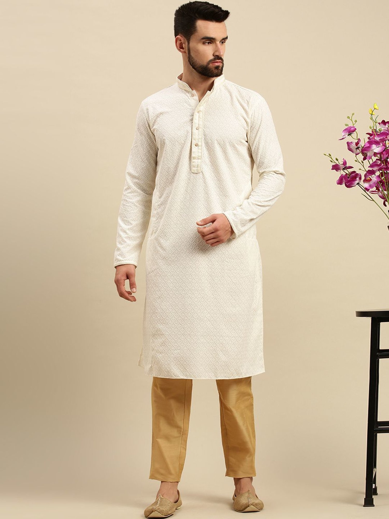 Sanwara Beige Regular Fit Pants